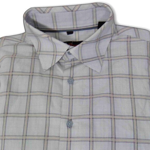 Ben Sherman Blue Gray Plaid Button Front Mens Long Sleeve Cotton Shirt M 15 - Picture 1 of 6